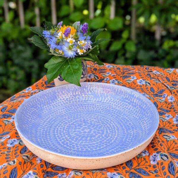 Schale Blau Gekerbt