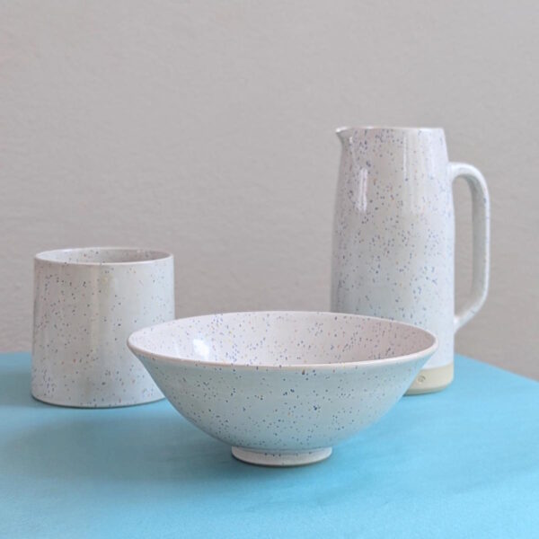 Set aus Schale, Krug und Utensilo Weiss