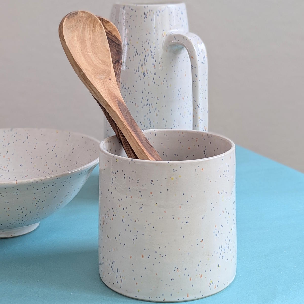 Set aus Schale, Krug und Utensilo Weiss – Bild 2